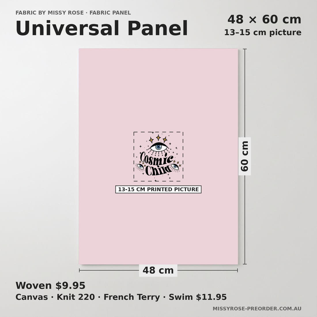 Design 878 Retro Eyes Panel universal panel sizing – 13–15 cm printed picture on 48 × 60 cm fabric | Fabric by Missy Rose