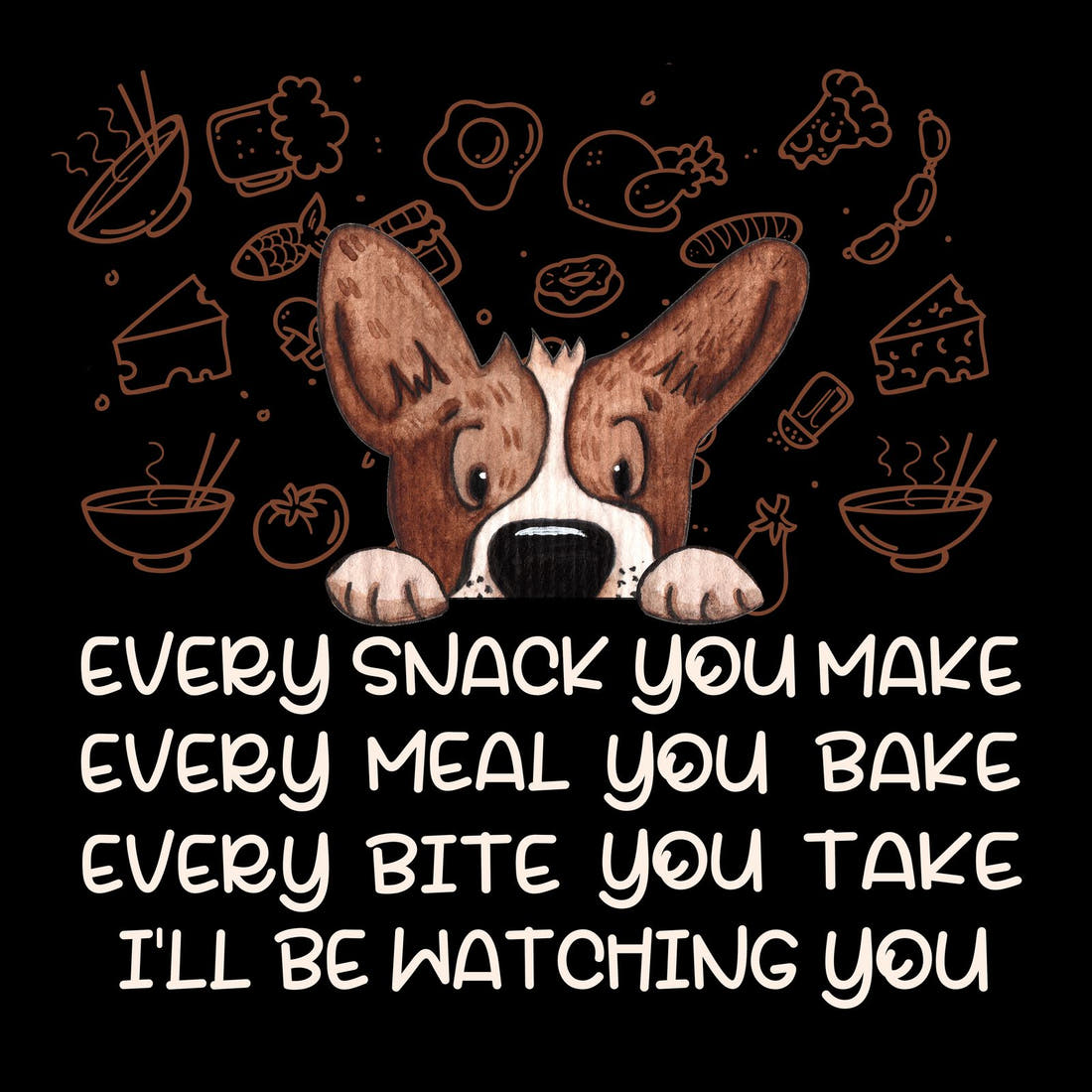 Design 879 Snack Panel – full artwork close-up of the printed picture | Fabric by Missy Rose