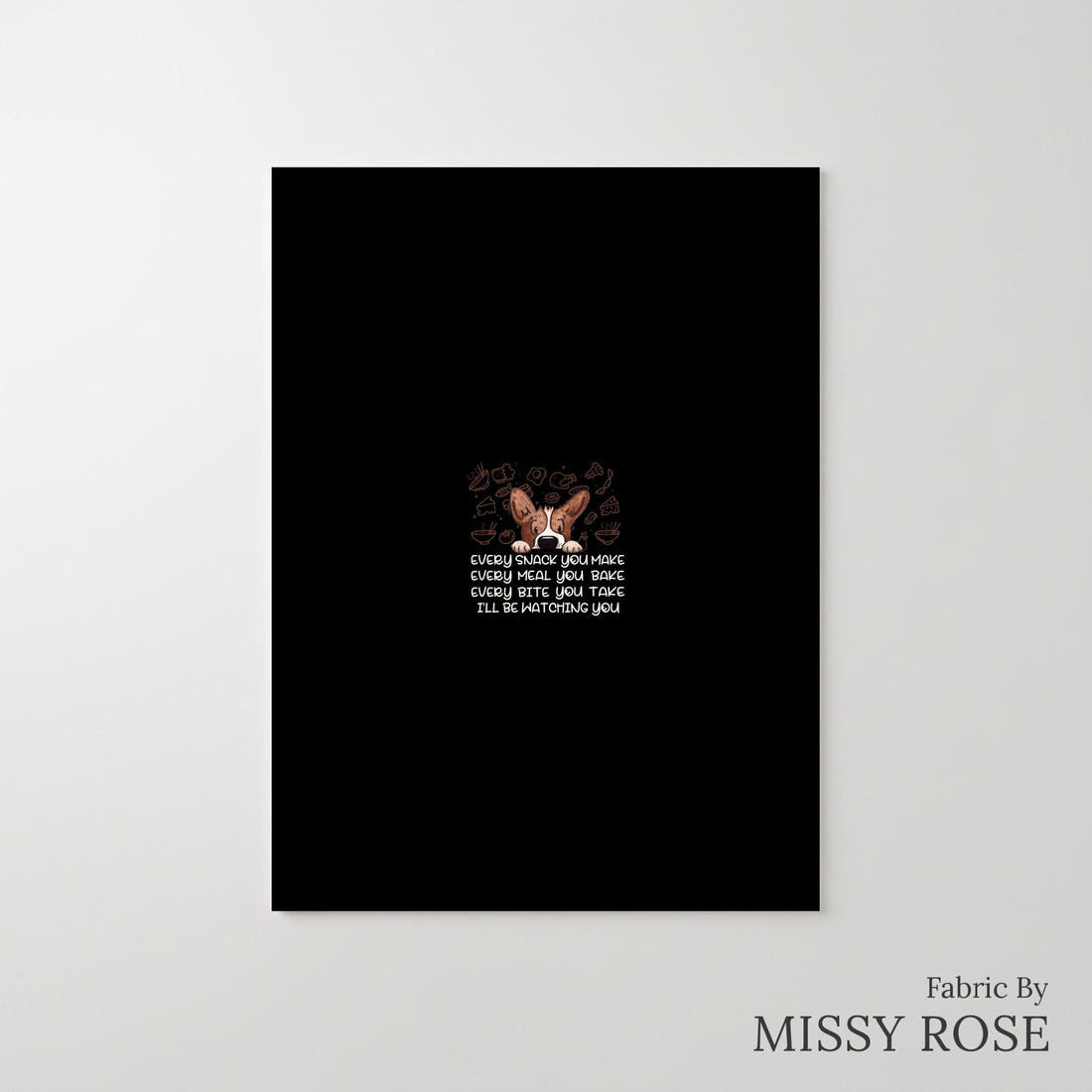 Design 879 Snack Panel – printed fabric panel with centred picture, custom printed to order | Fabric by Missy Rose