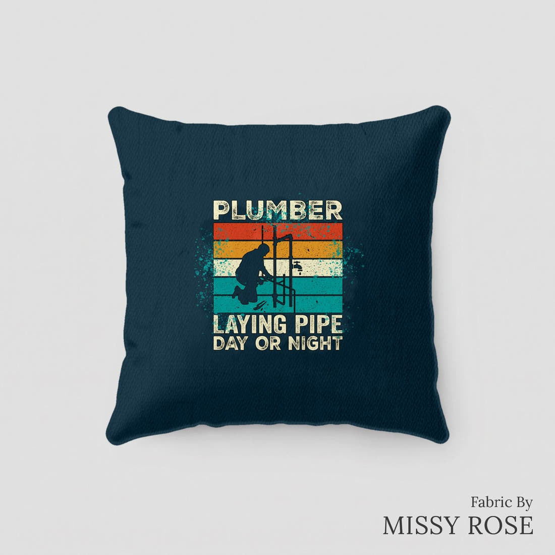 Design 88 Plumber Panel sewn into a cushion – see how the panel looks made up | Fabric by Missy Rose