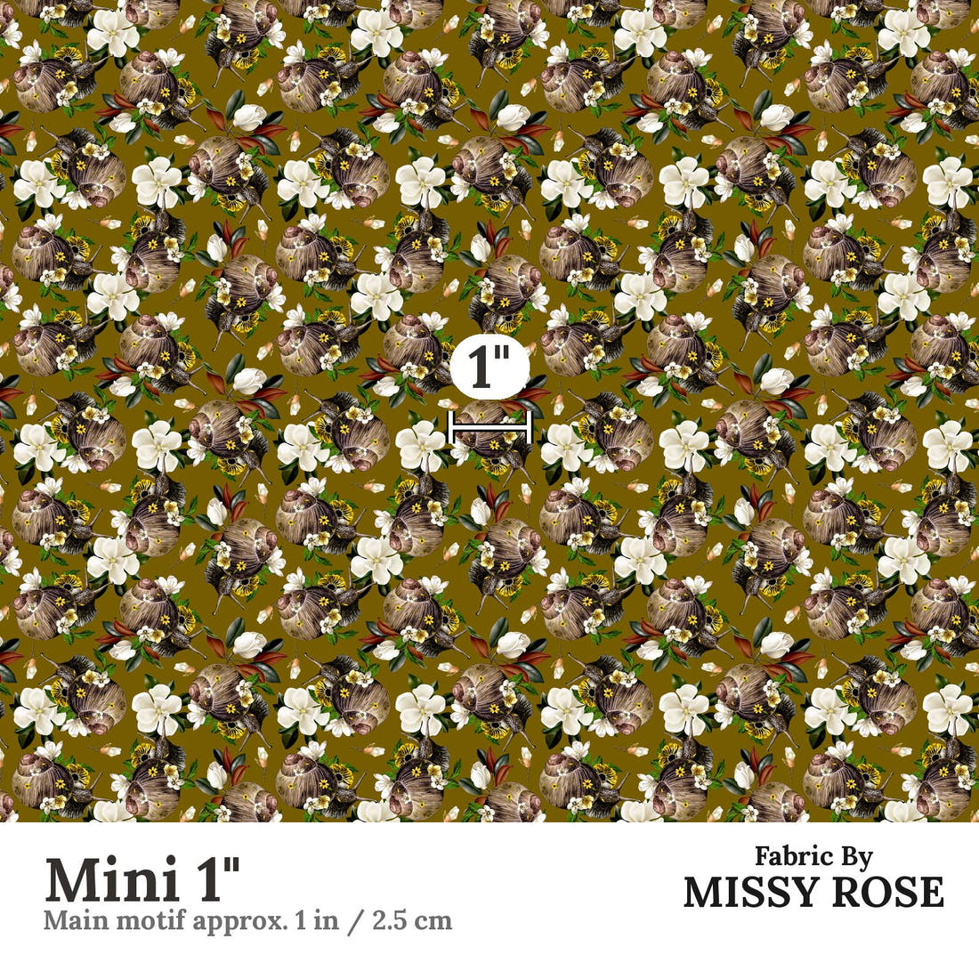 Design 880 Snail Fabric Mini 1" - print scale | Fabric by Missy Rose
