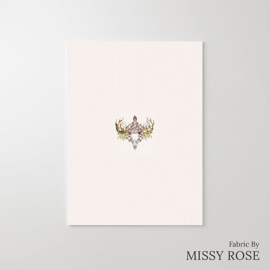 Design 881 Boho Skull Panel – printed fabric panel with centred picture, custom printed to order | Fabric by Missy Rose