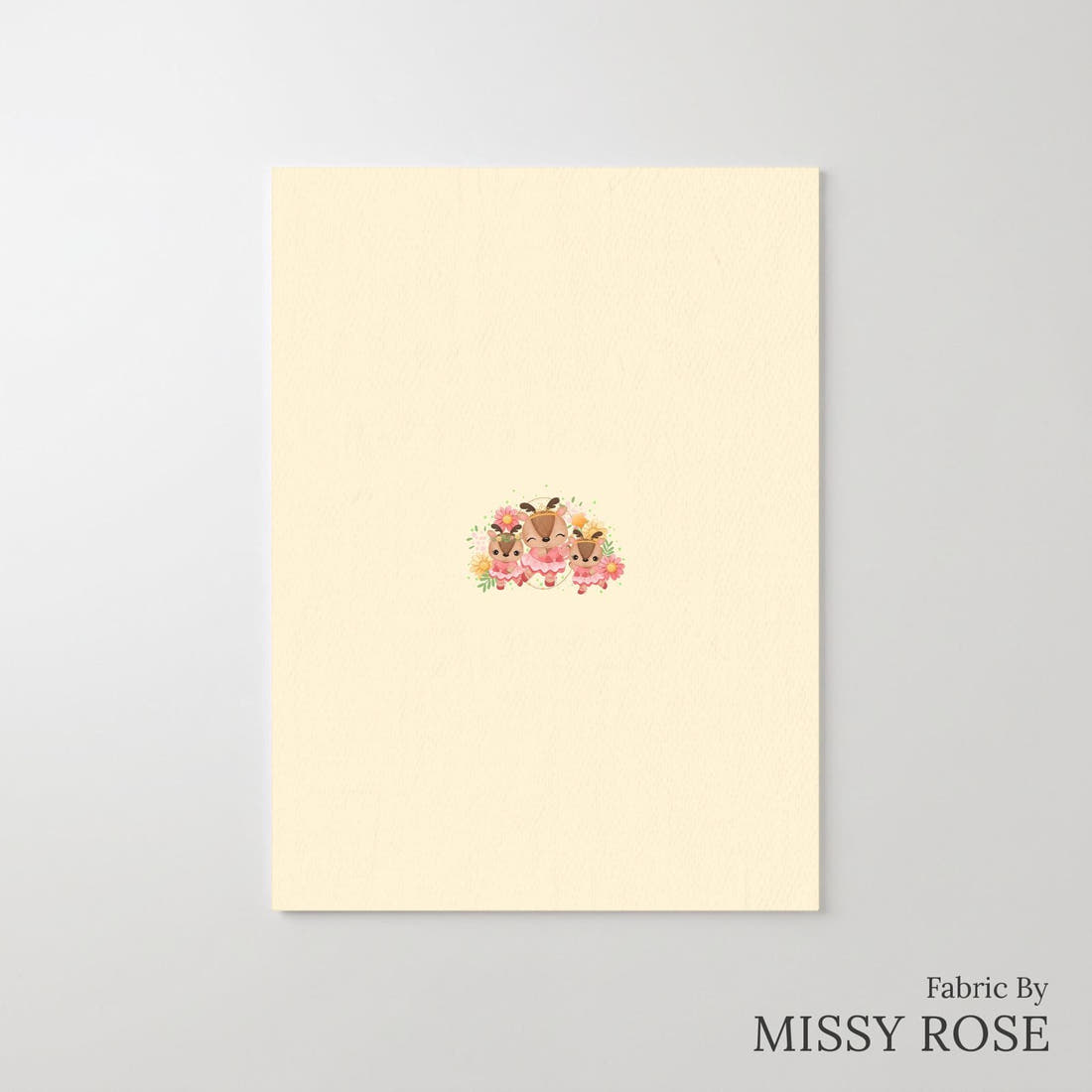 Design 882 Ballerina Deer Panel – printed fabric panel with centred picture, custom printed to order | Fabric by Missy Rose