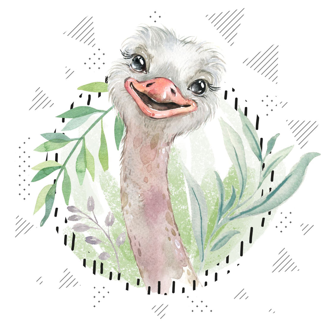 Design 887 Emu Panel – full artwork close-up of the printed picture | Fabric by Missy Rose