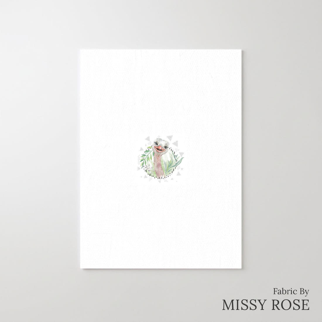 Design 887 Emu Panel – printed fabric panel with centred picture, custom printed to order | Fabric by Missy Rose