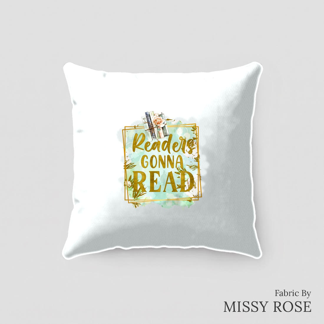 Design 89 Reading Panel sewn into a cushion – see how the panel looks made up | Fabric by Missy Rose