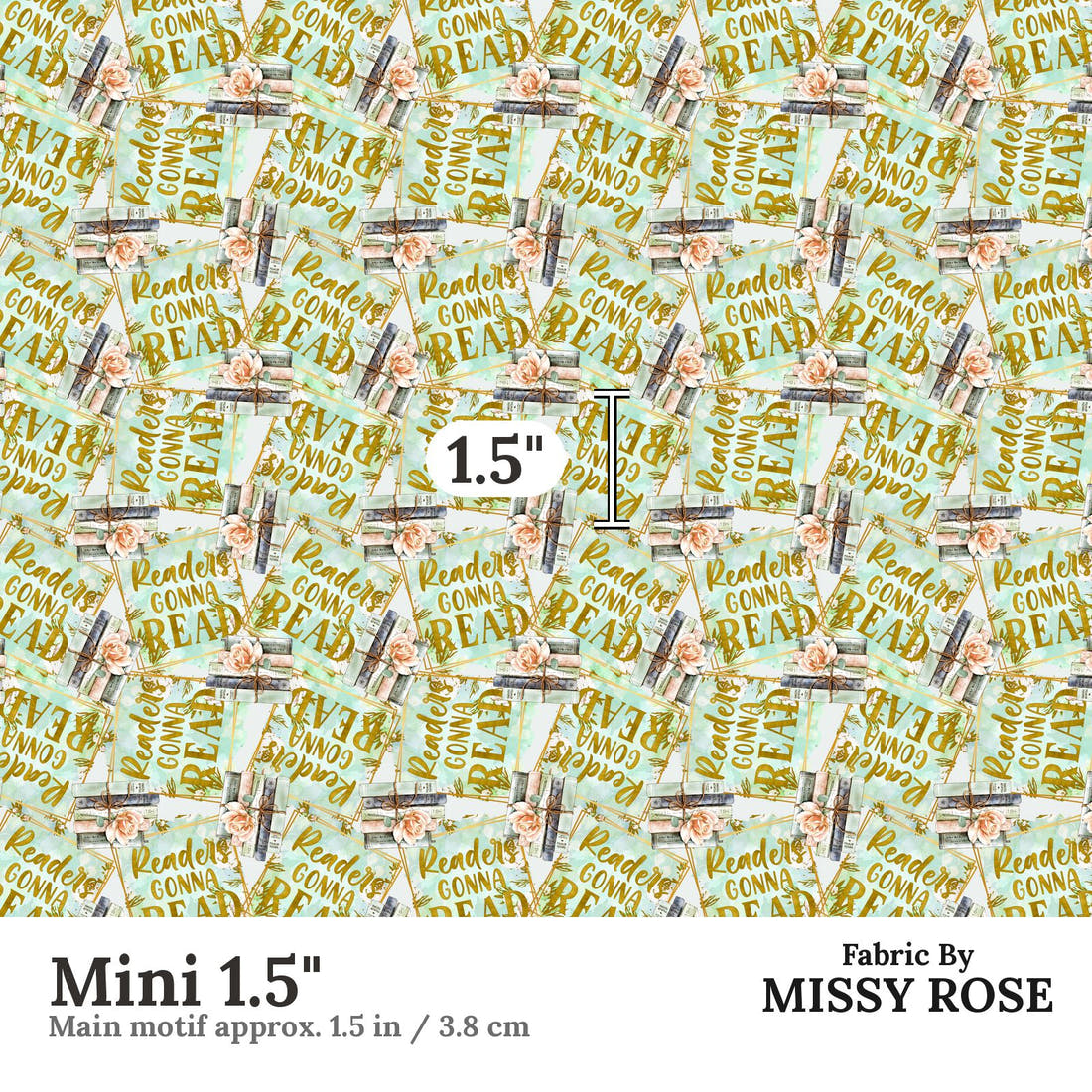 Design 89 Reading Fabric Mini 1.5" - print scale | Fabric by Missy Rose