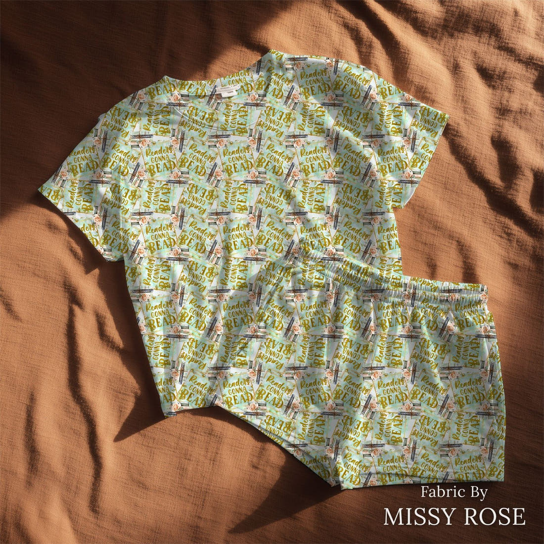 Design 89 Reading Fabric sewn into a lounge set – see how the print looks made up | Fabric by Missy Rose
