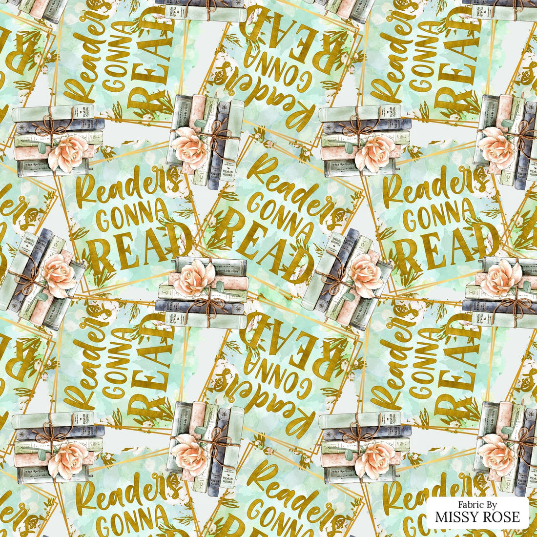Design 89 Reading Fabric - flat view of the print, zoom in for detail | Fabric by Missy Rose