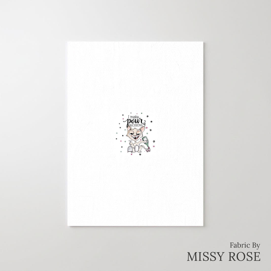 Design 891 Pour Decisions Panel – printed fabric panel with centred picture, custom printed to order | Fabric by Missy Rose