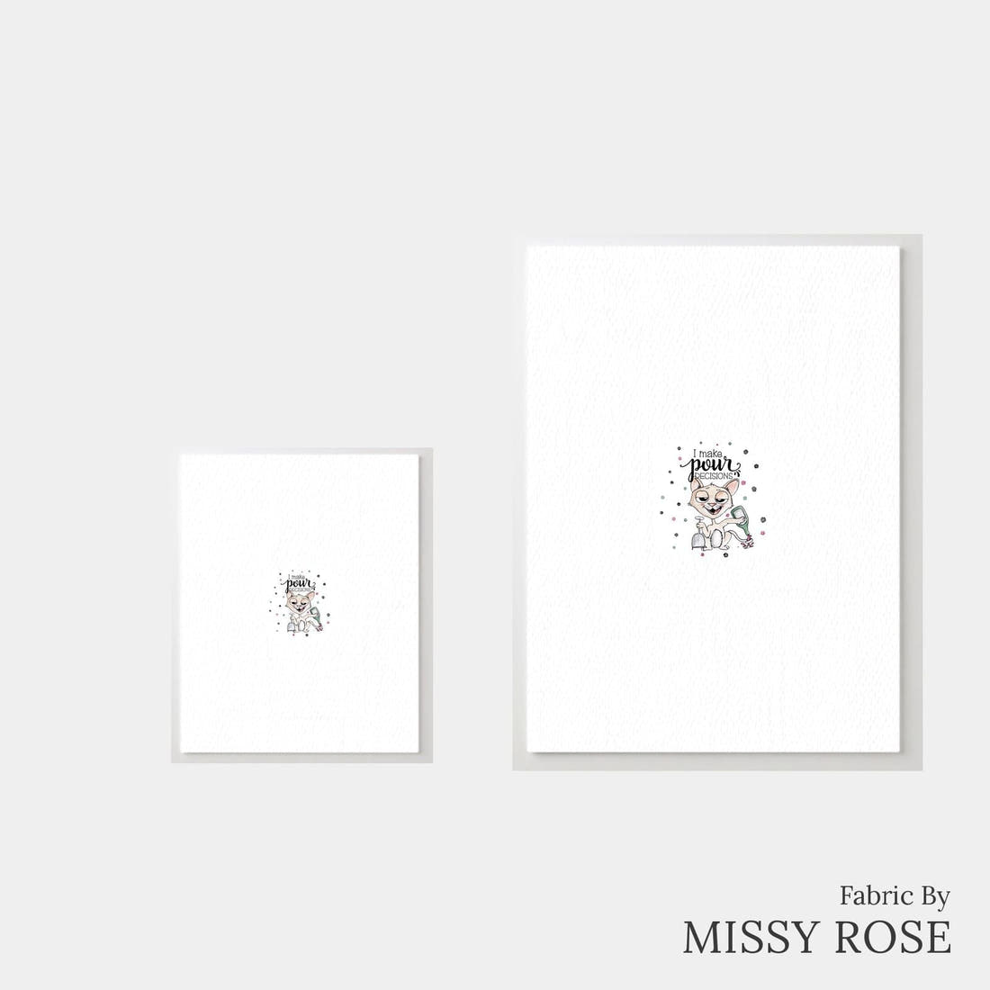 Design 891 Pour Decisions Panel – universal and adult panel sizes side by side | Fabric by Missy Rose