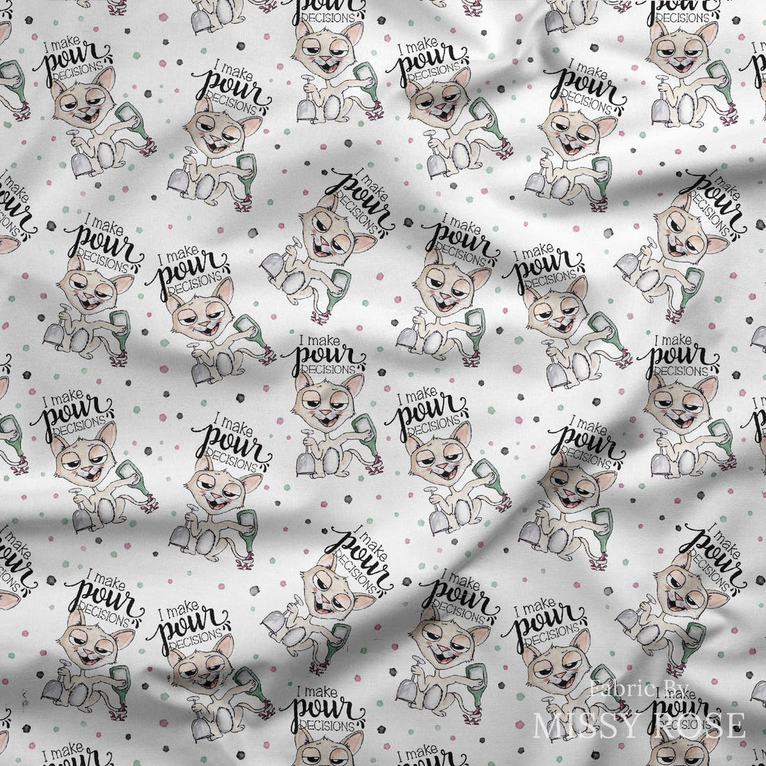Design 891 Pour Decisions Fabric draped fabric mockup – custom printed fabric by the metre | Fabric by Missy Rose