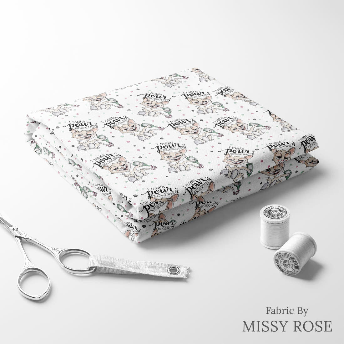 Design 891 Pour Decisions Fabric folded fabric stack with matching thread – pre-order fabric Australia | Fabric by Missy Rose