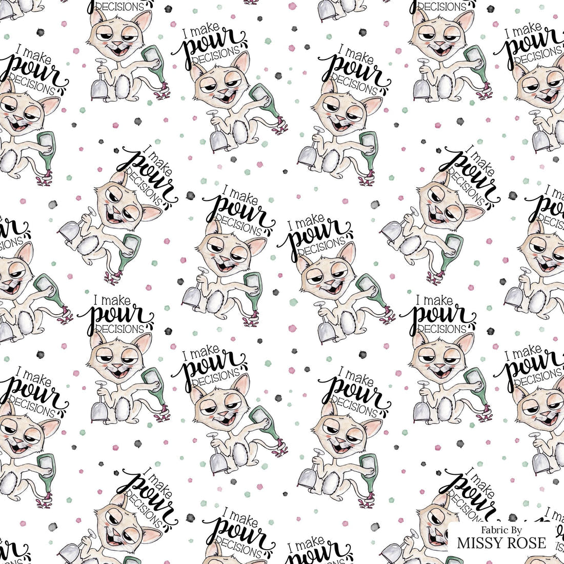 Design 891 Pour Decisions Fabric - flat view of the print, zoom in for detail | Fabric by Missy Rose