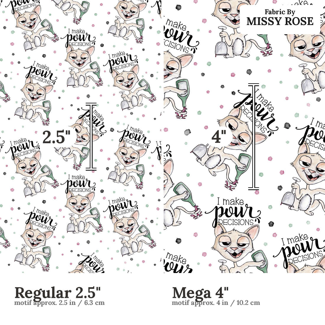 Design 891 Pour Decisions Fabric size comparison - print scale | Fabric by Missy Rose