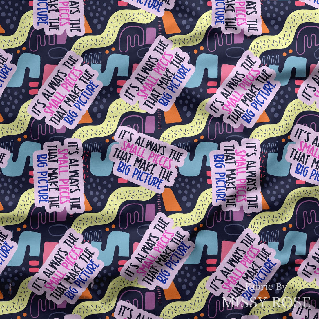 Design 892 Puzzle Fabric draped fabric mockup – custom printed fabric by the metre | Fabric by Missy Rose