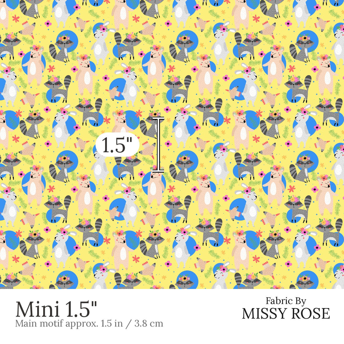 Design 894 Woodlands Fabric Mini 1.5 inch print scale guide | Fabric by Missy Rose