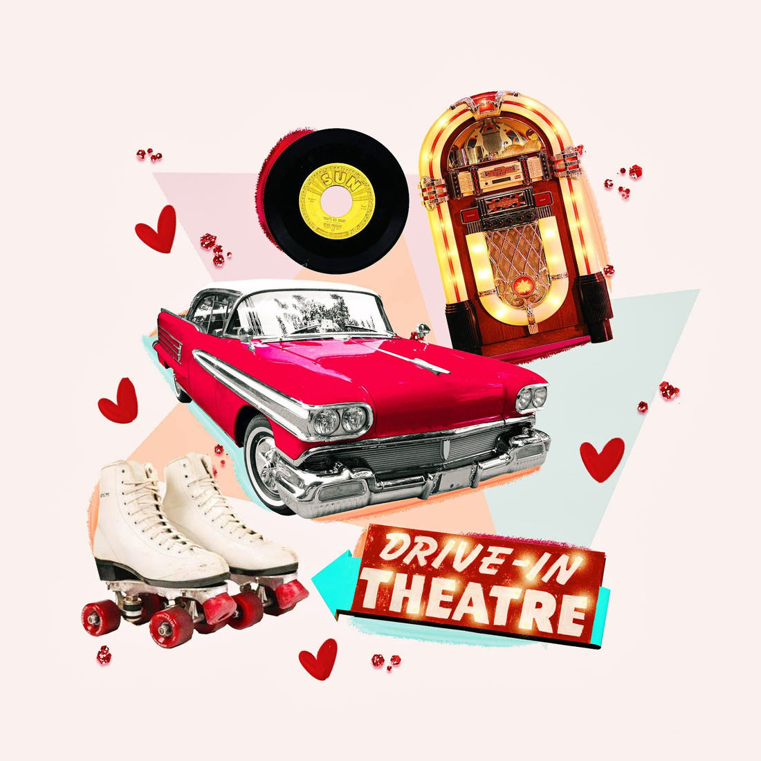 Design 895 Retro Diner Panel – full artwork close-up of the printed picture | Fabric by Missy Rose