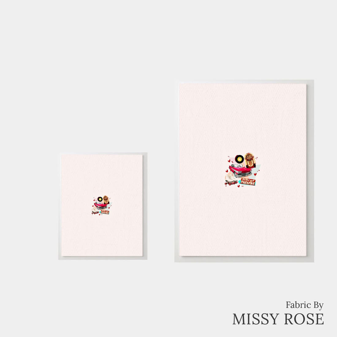 Design 895 Retro Diner Panel – universal and adult panel sizes side by side | Fabric by Missy Rose