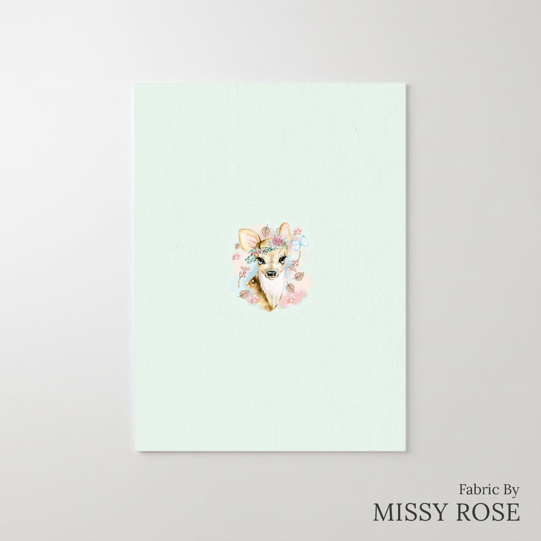 Design 896 Blue Deer Panel – printed fabric panel with centred picture, custom printed to order | Fabric by Missy Rose