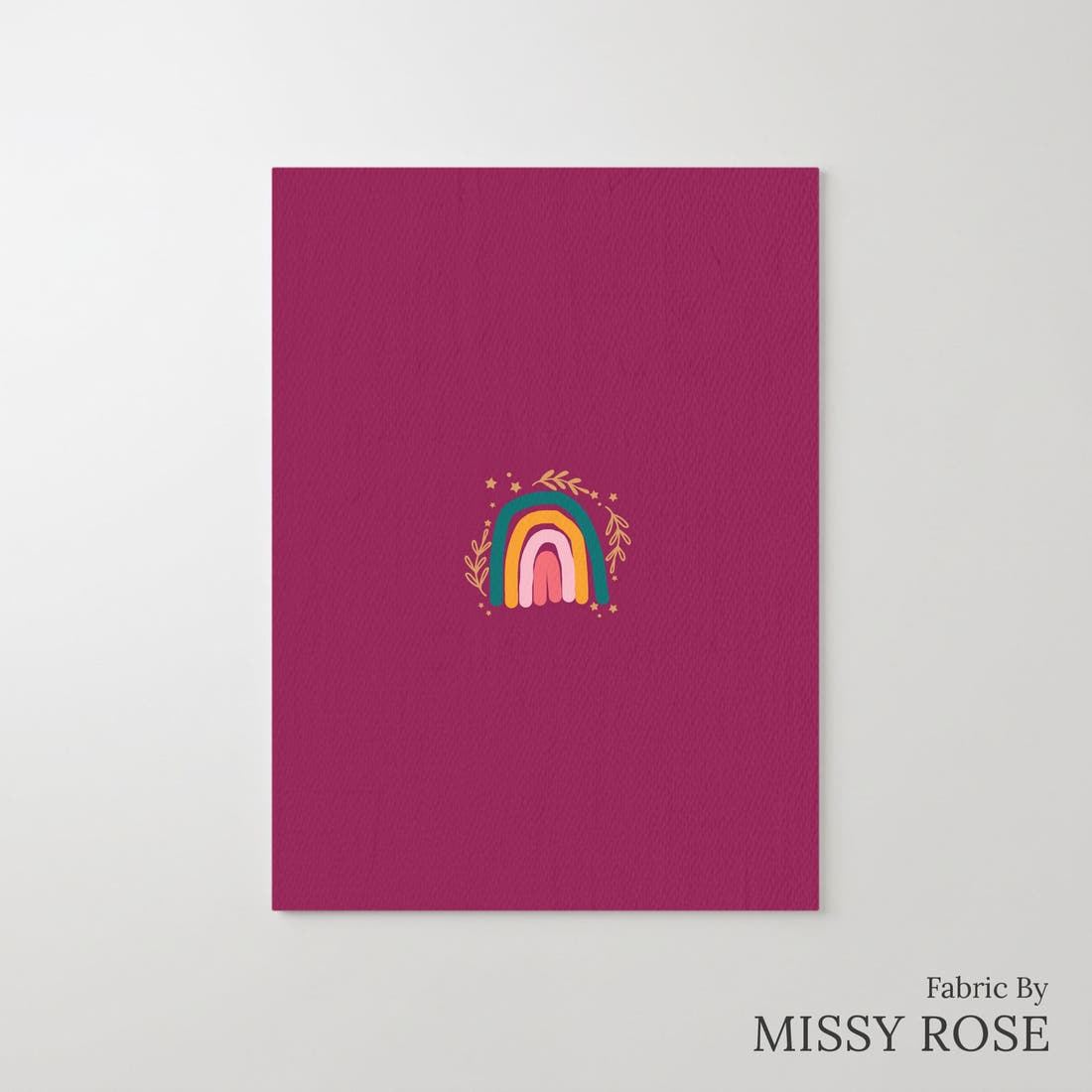 Design 9 Rainbow Panel – printed fabric panel with centred picture, custom printed to order | Fabric by Missy Rose