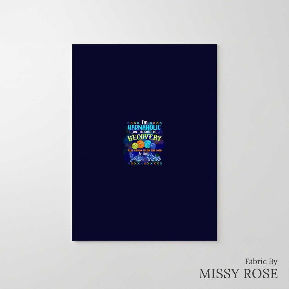 Design 900 Yarnaholic Panel – printed fabric panel with centred picture, custom printed to order | Fabric by Missy Rose