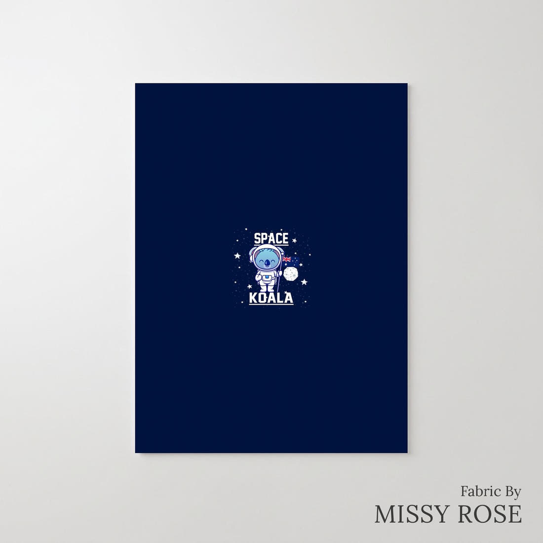 Design 903 Space Koala Panel – printed fabric panel with centred picture, custom printed to order | Fabric by Missy Rose