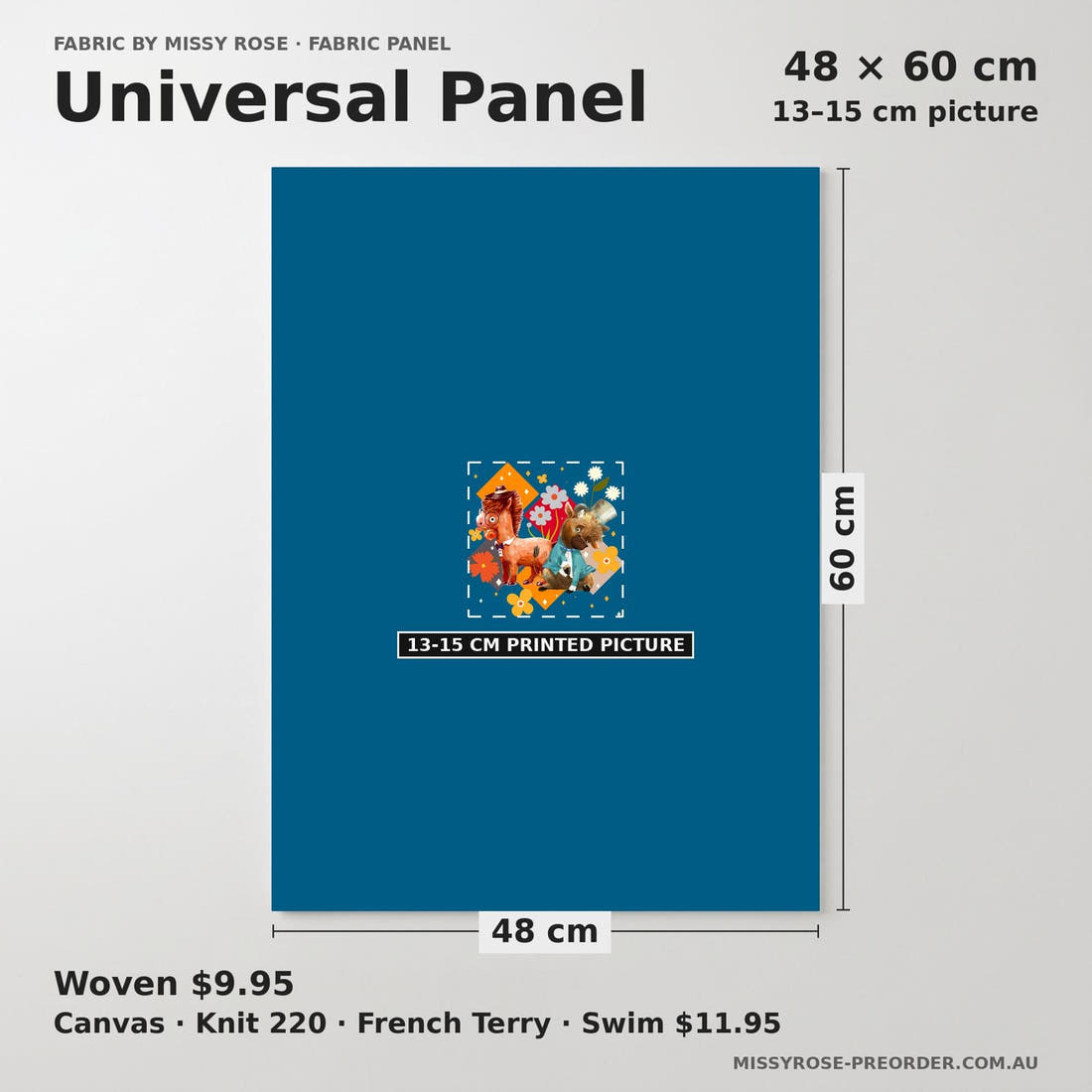 Design 904 Quirky Farm Animals Panel universal panel sizing – 13–15 cm printed picture on 48 × 60 cm fabric | Fabric by Missy Rose
