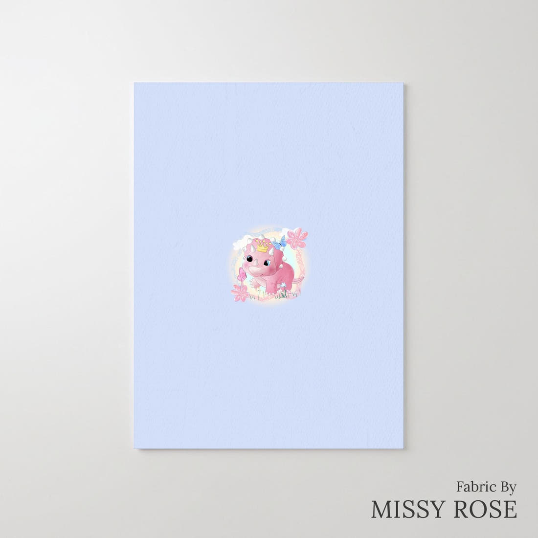 Design 905 Cute Dino Panel – printed fabric panel with centred picture, custom printed to order | Fabric by Missy Rose