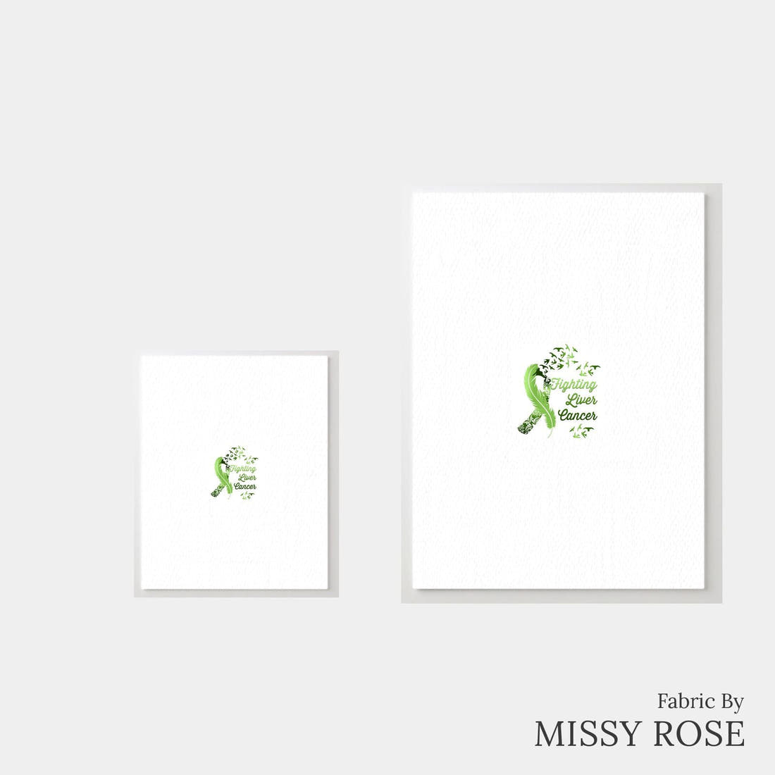 Design 908 Green Ribbon Panel – universal and adult panel sizes side by side | Fabric by Missy Rose