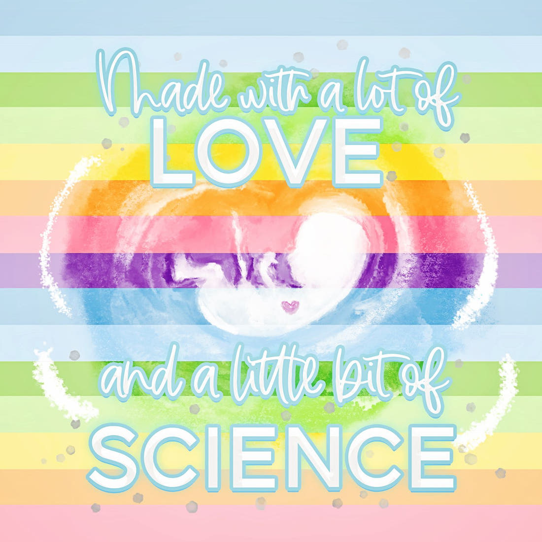 Design 909 Rainbow IVF Panel – full artwork close-up of the printed picture | Fabric by Missy Rose
