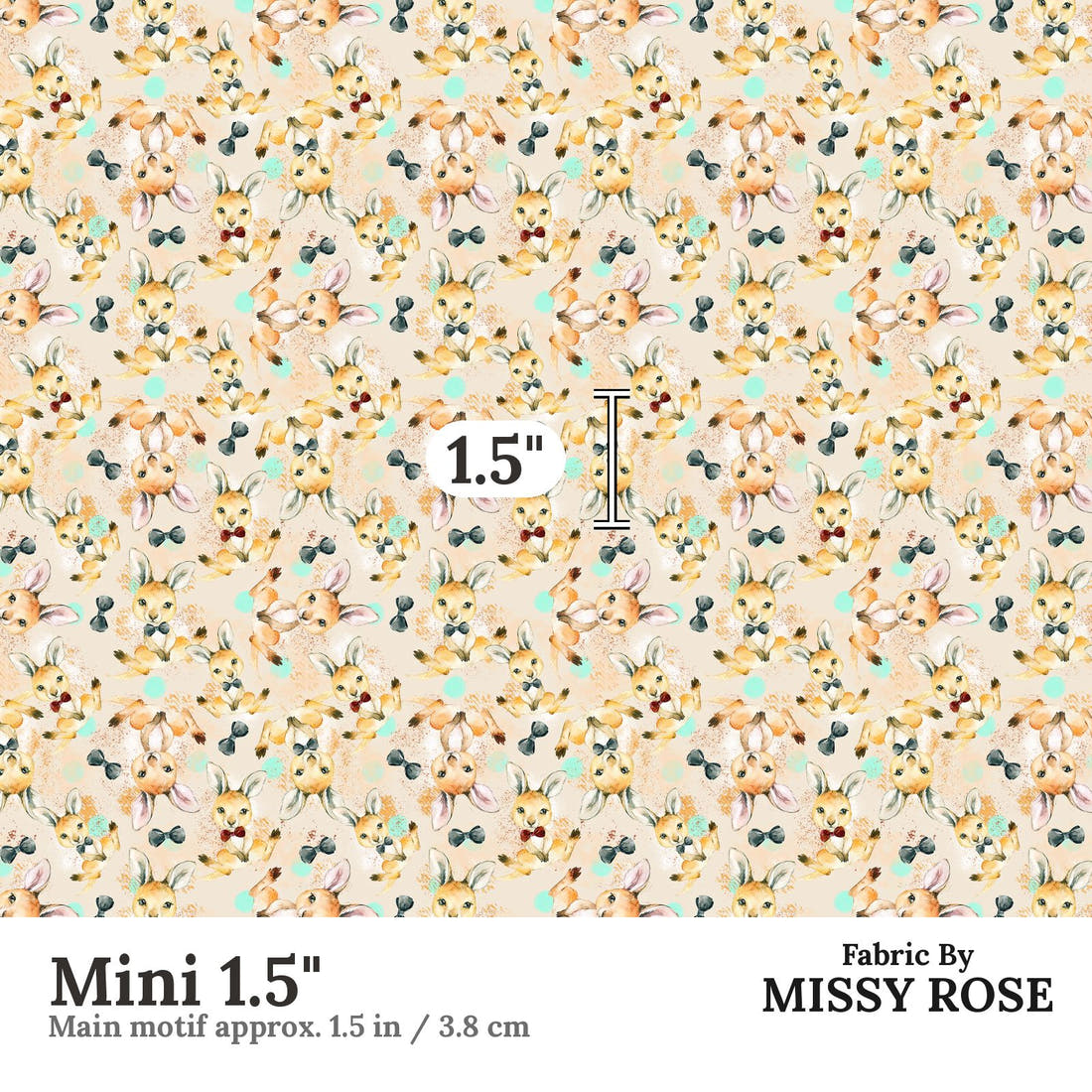 Design 910 Kangaroo Fabric Mini 1.5 inch print scale guide | Fabric by Missy Rose