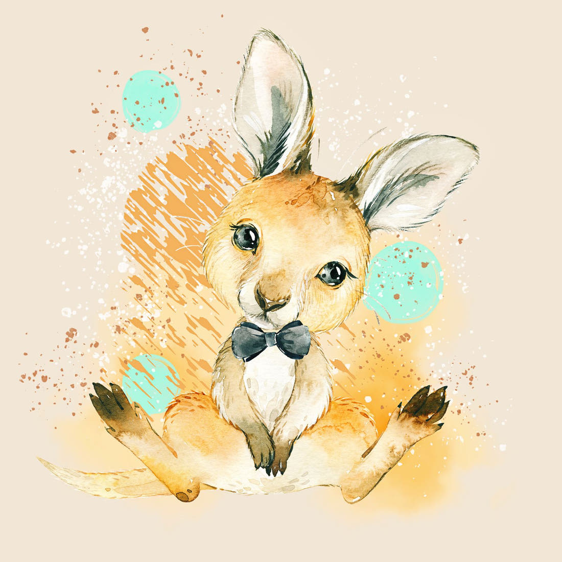 Design 910 Kangaroo Panel – full artwork close-up of the printed picture | Fabric by Missy Rose