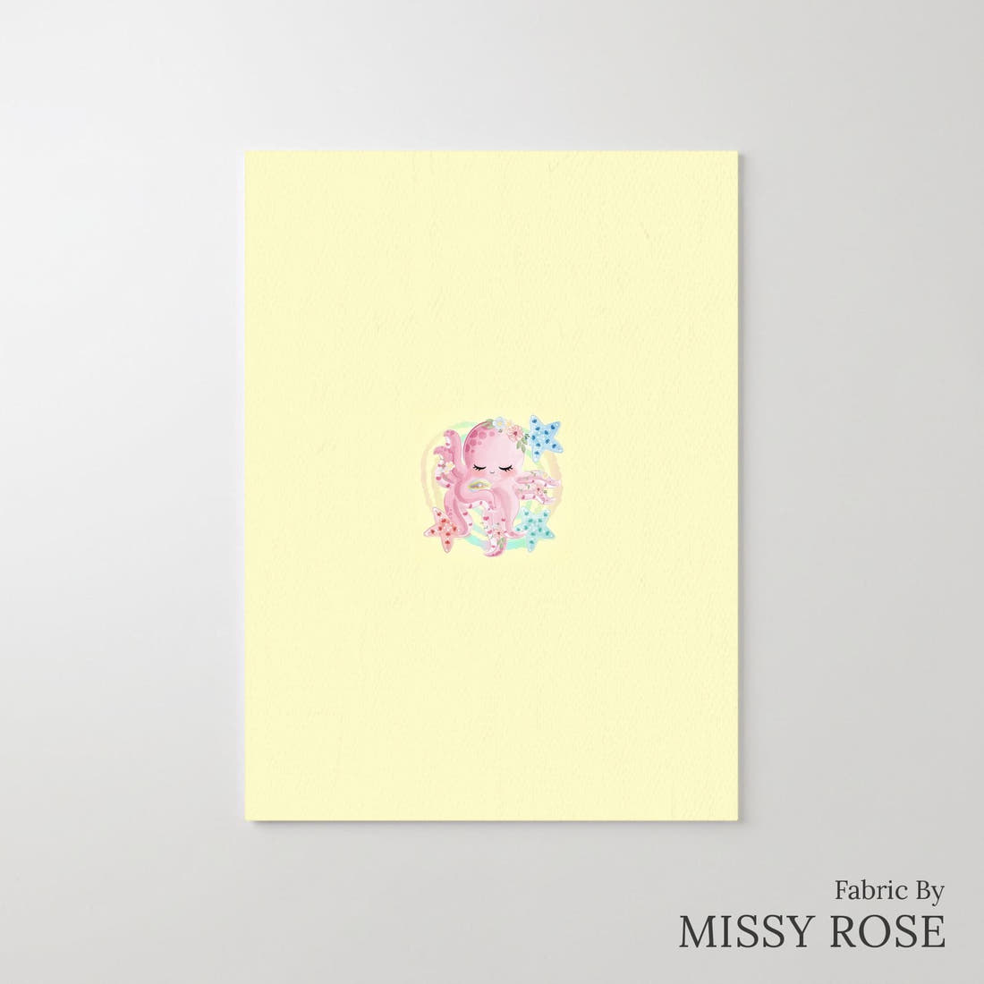 Design 913 Yellow Octopus Panel – printed fabric panel with centred picture, custom printed to order | Fabric by Missy Rose