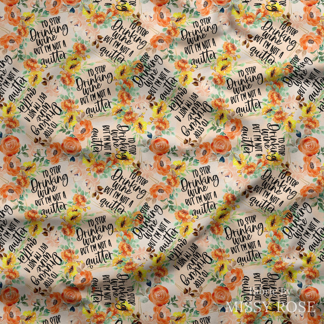 Design 915 Quitter Fabric draped fabric mockup – custom printed fabric by the metre | Fabric by Missy Rose