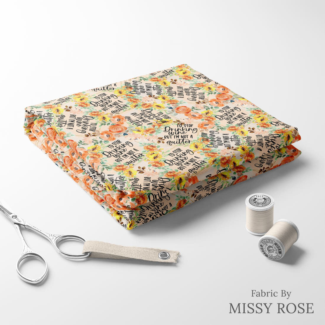 Design 915 Quitter Fabric folded fabric stack with matching thread – pre-order fabric Australia | Fabric by Missy Rose