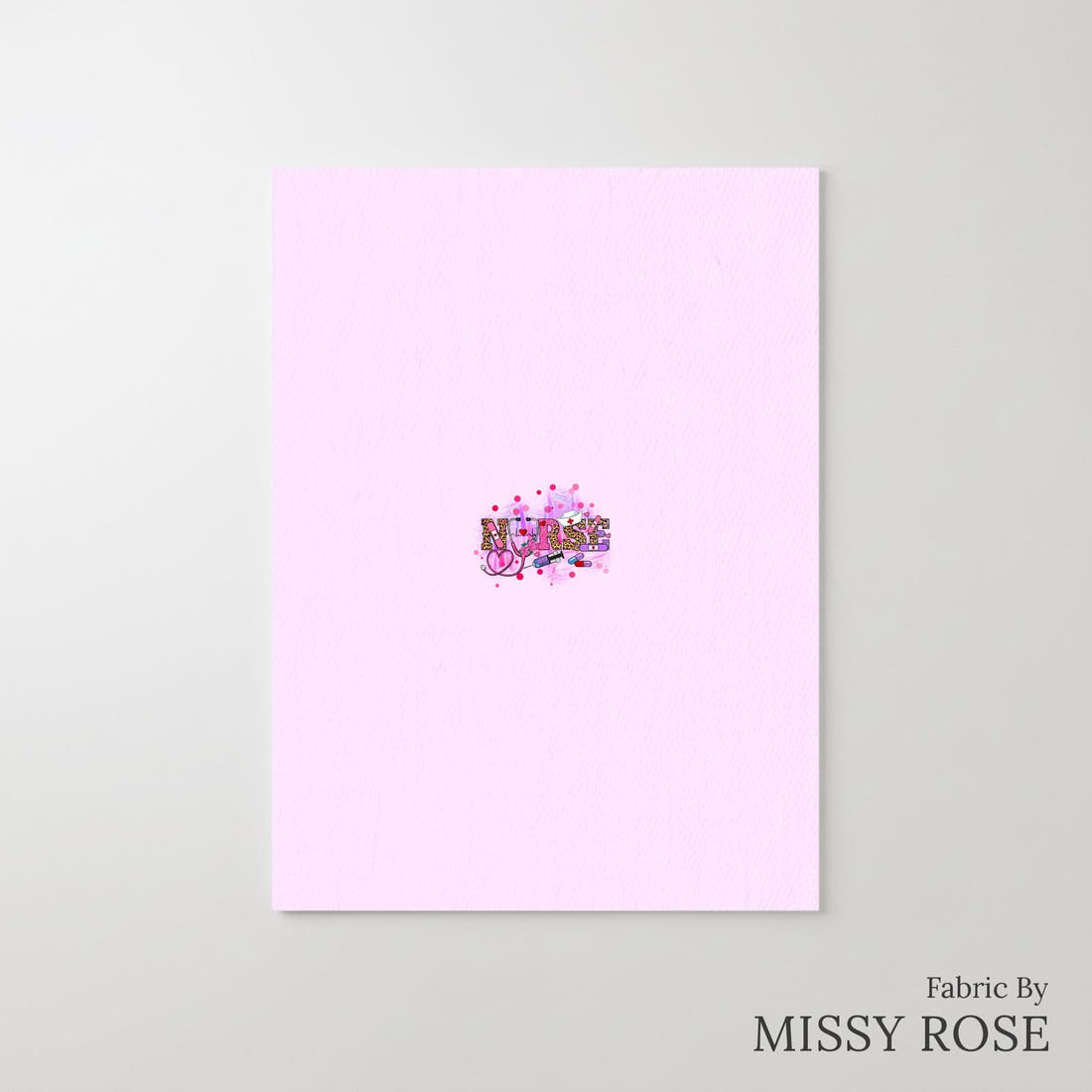 Design 92 Pink Nurse Panel – printed fabric panel with centred picture, custom printed to order | Fabric by Missy Rose