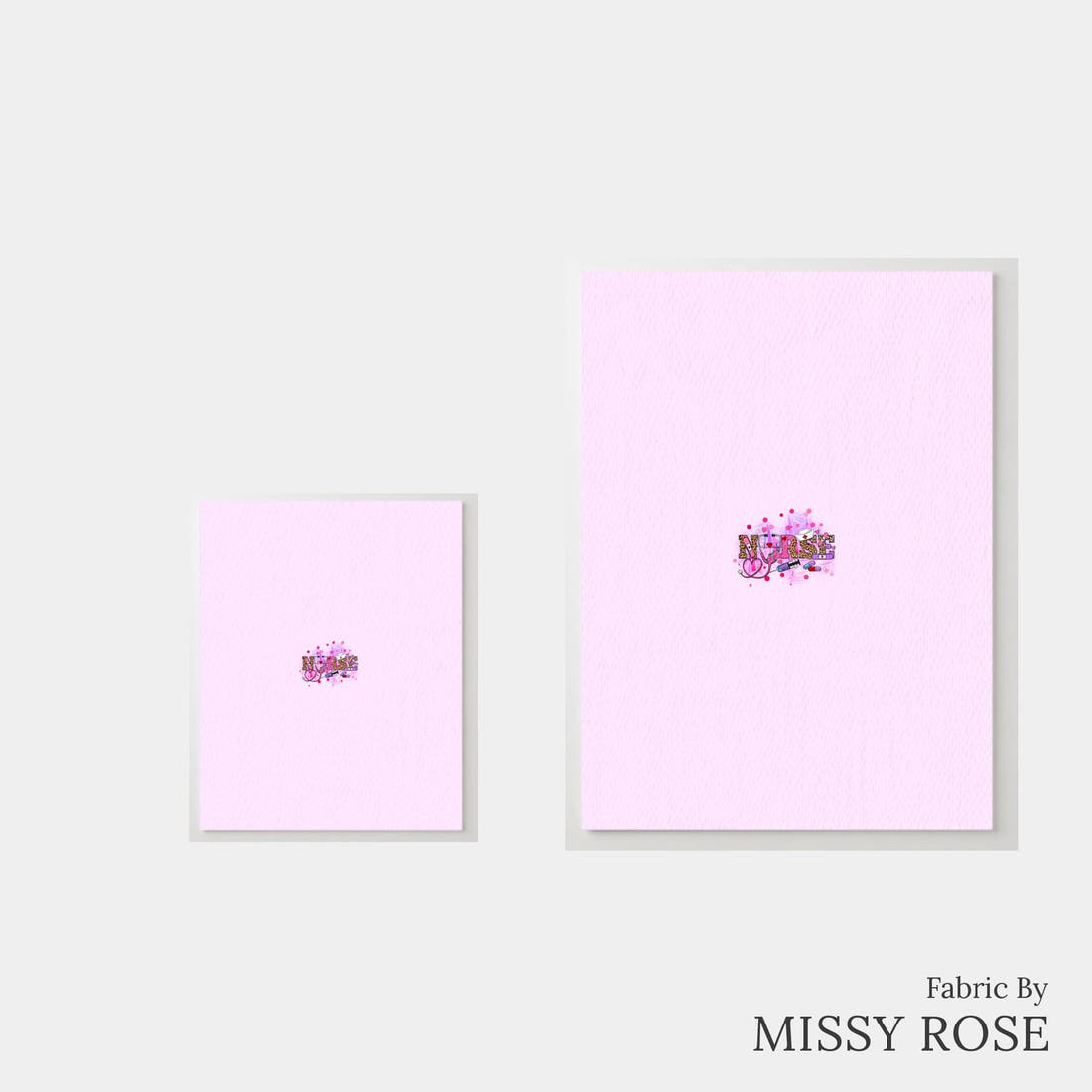 Design 92 Pink Nurse Panel – universal and adult panel sizes side by side | Fabric by Missy Rose