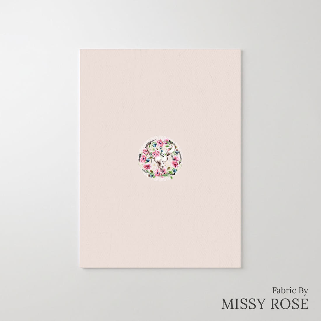 Design 920 Poppy Skull Panel – printed fabric panel with centred picture, custom printed to order | Fabric by Missy Rose