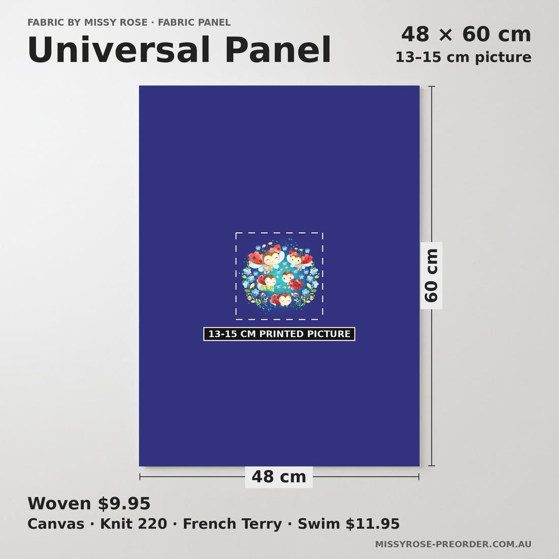 Design 921 Lady Bug Panel universal panel sizing – 13–15 cm printed picture on 48 × 60 cm fabric | Fabric by Missy Rose
