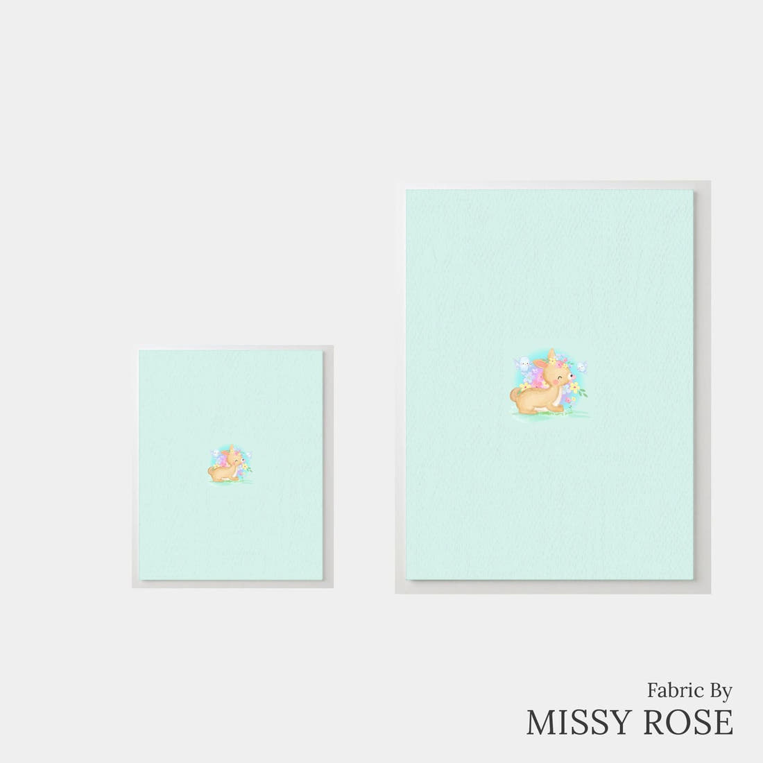 Design 922 Pastel Fawn Panel – universal and adult panel sizes side by side | Fabric by Missy Rose