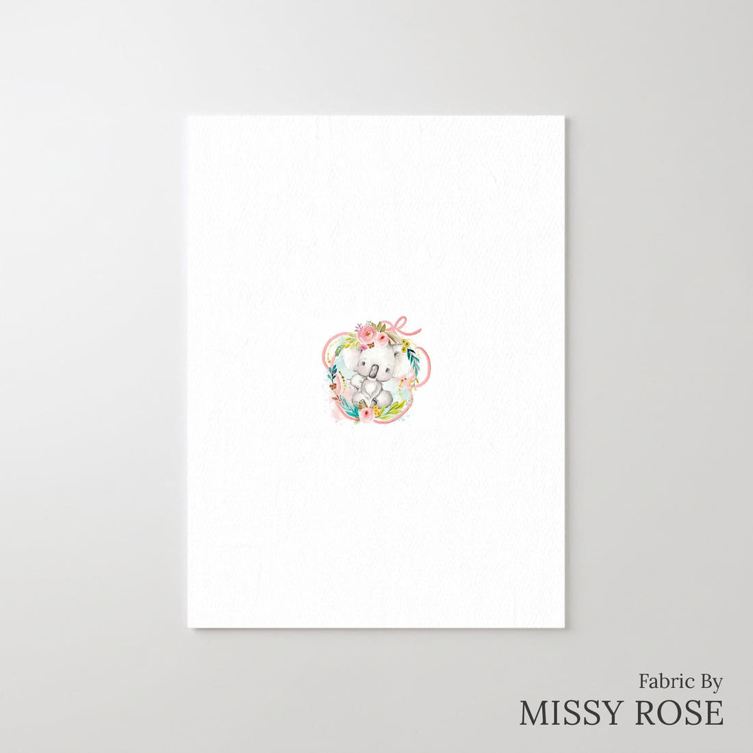 Design 923 Koala Panel – printed fabric panel with centred picture, custom printed to order | Fabric by Missy Rose