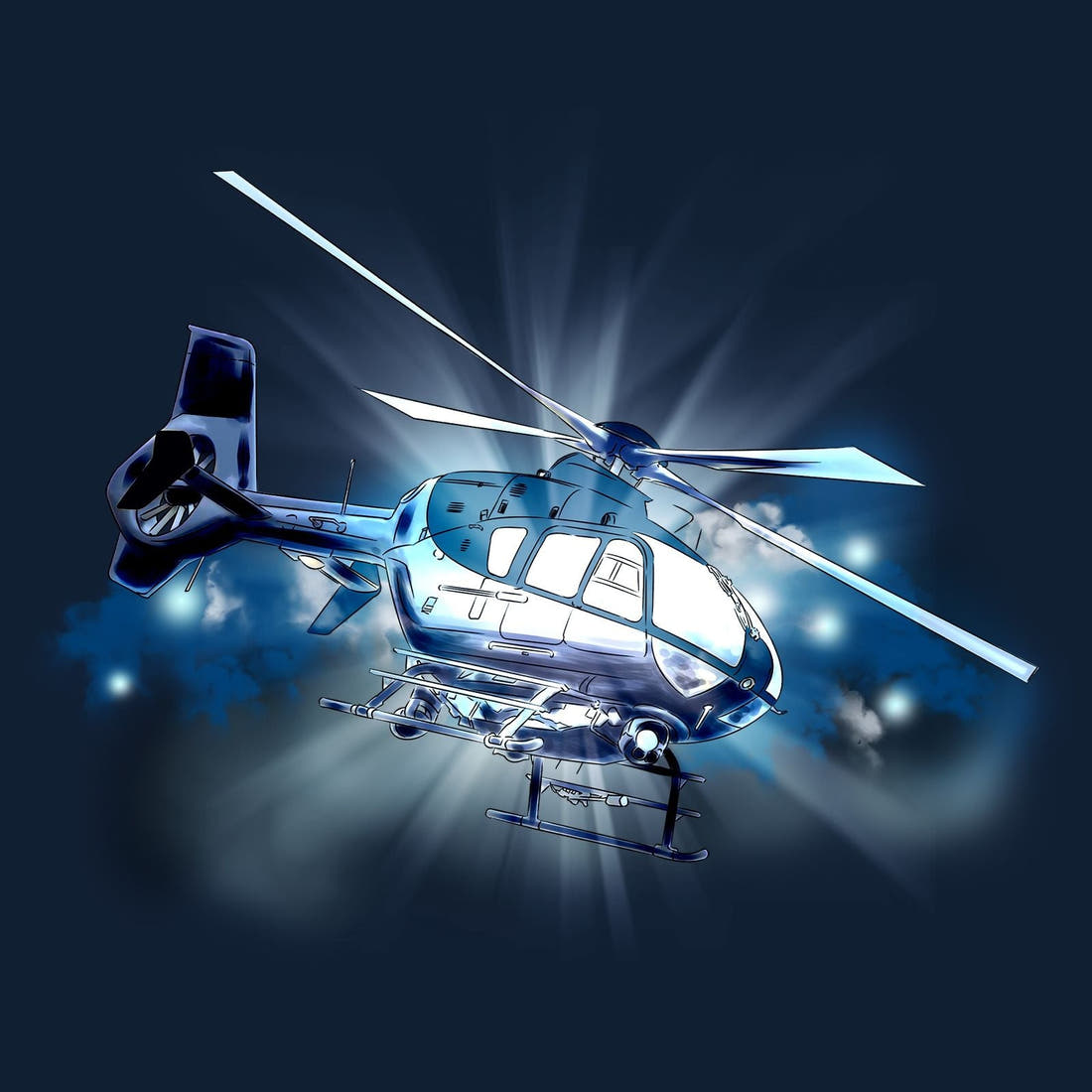 Design 924 Helicopter Panel – full artwork close-up of the printed picture | Fabric by Missy Rose