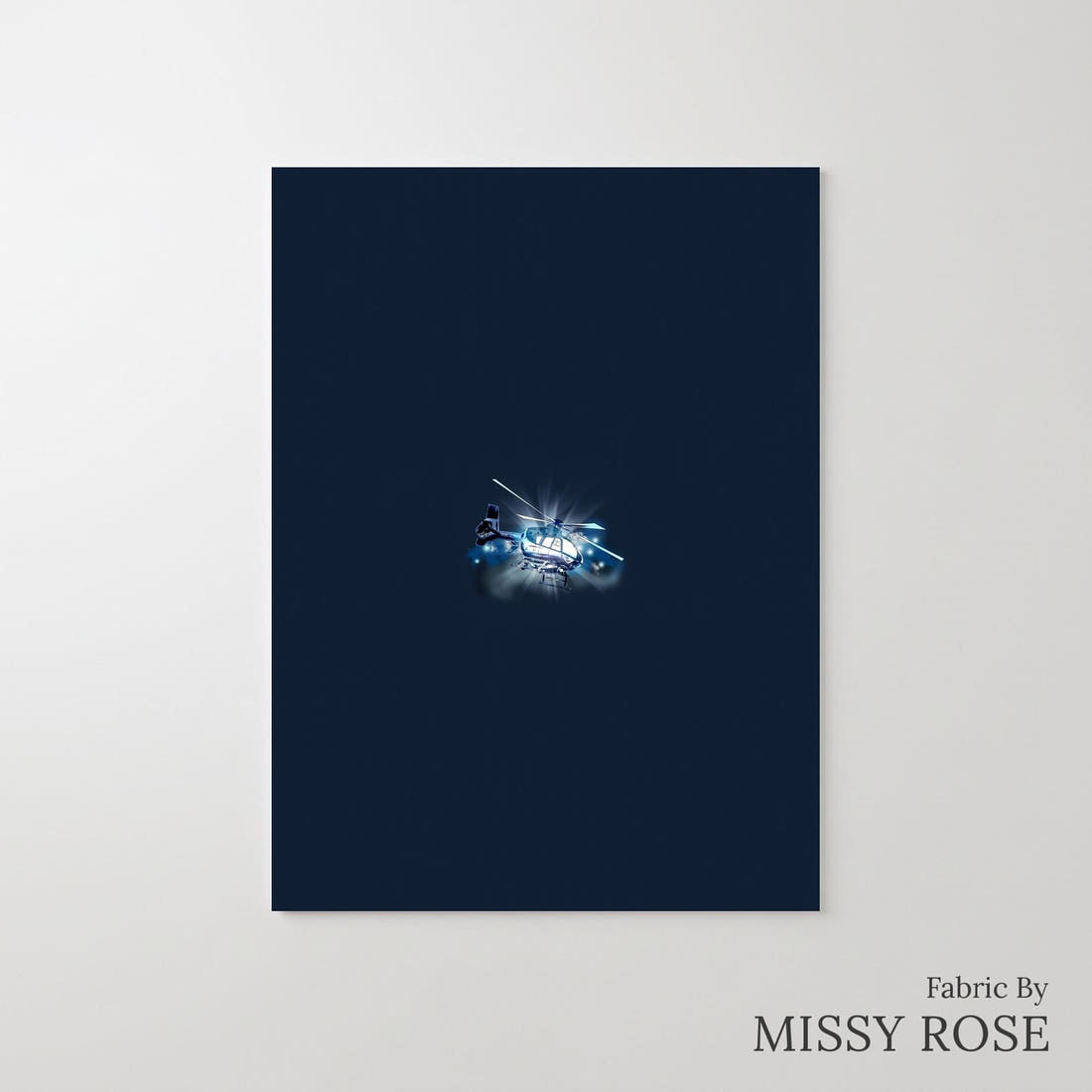 Design 924 Helicopter Panel – printed fabric panel with centred picture, custom printed to order | Fabric by Missy Rose
