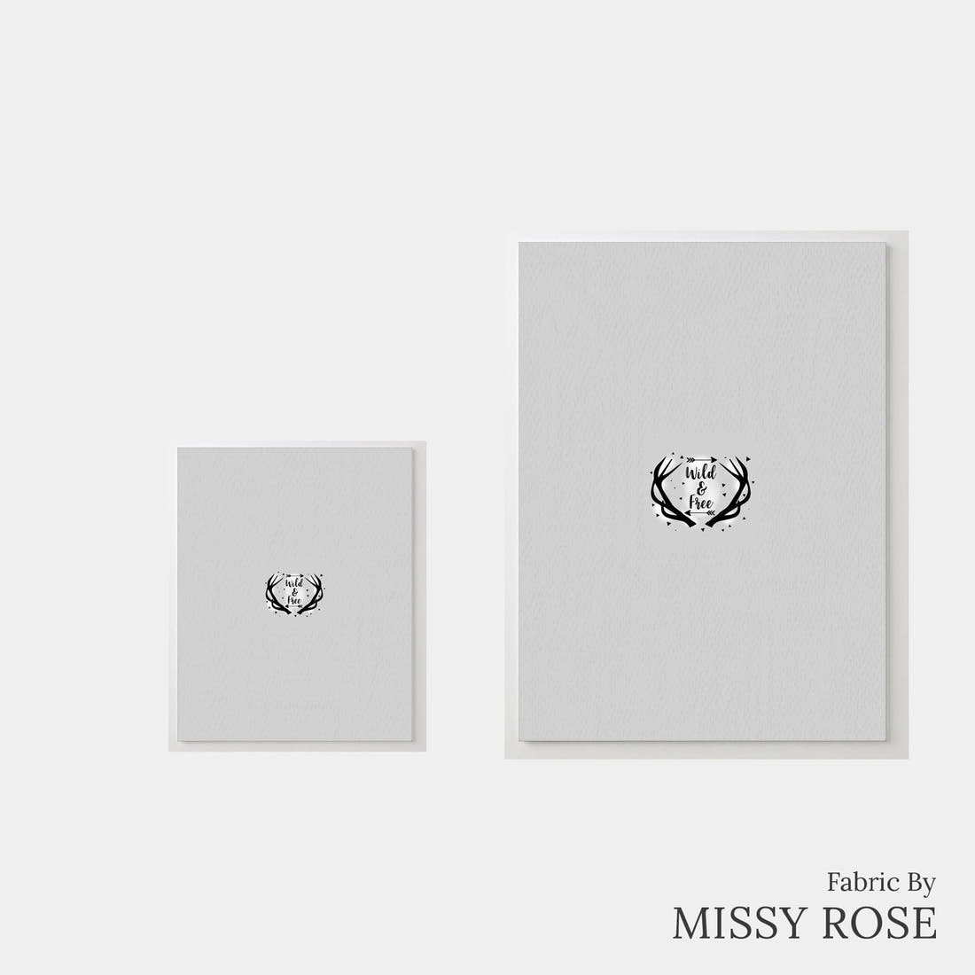 Design 925 Grey Woodlands Panel – universal and adult panel sizes side by side | Fabric by Missy Rose