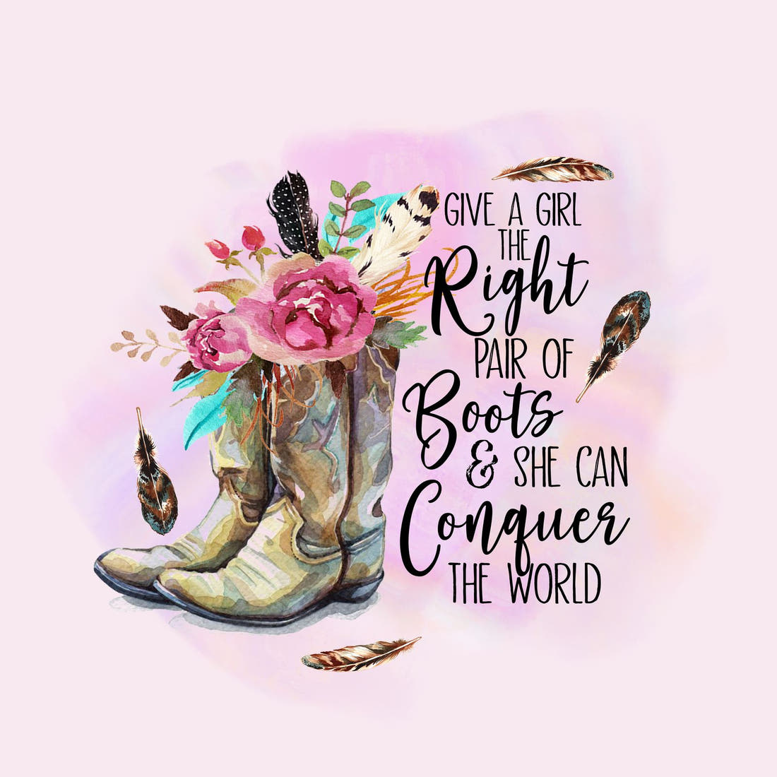Design 93 Cowgirl Boots Panel – full artwork close-up of the printed picture | Fabric by Missy Rose