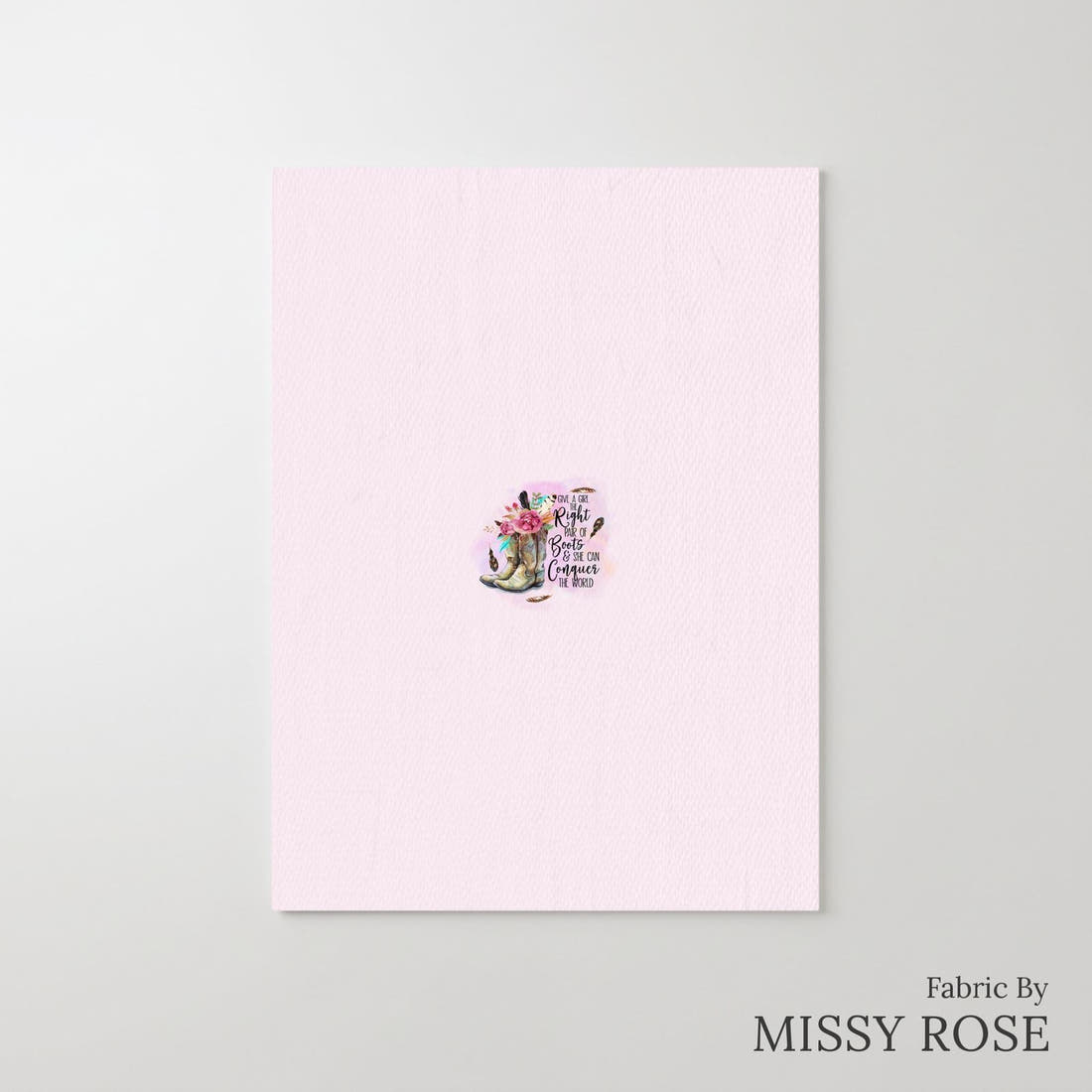 Design 93 Cowgirl Boots Panel – printed fabric panel with centred picture, custom printed to order | Fabric by Missy Rose