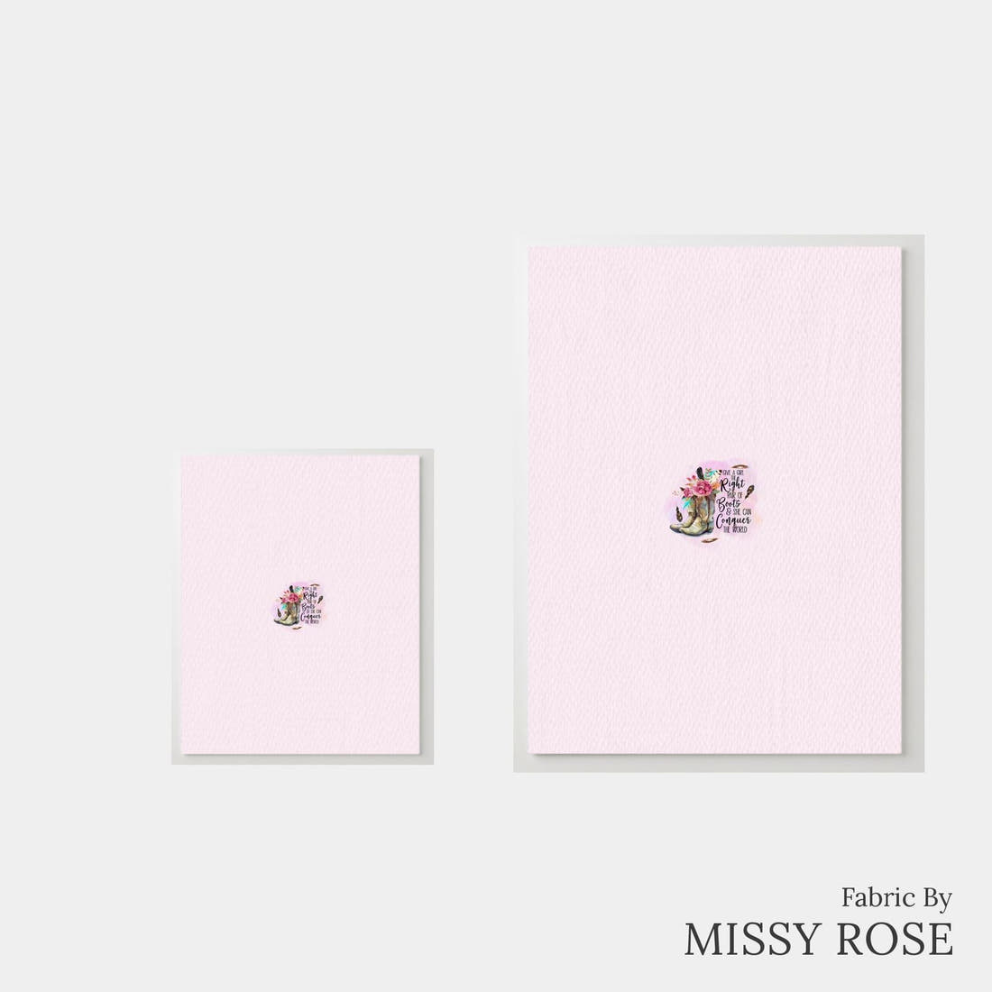 Design 93 Cowgirl Boots Panel – universal and adult panel sizes side by side | Fabric by Missy Rose