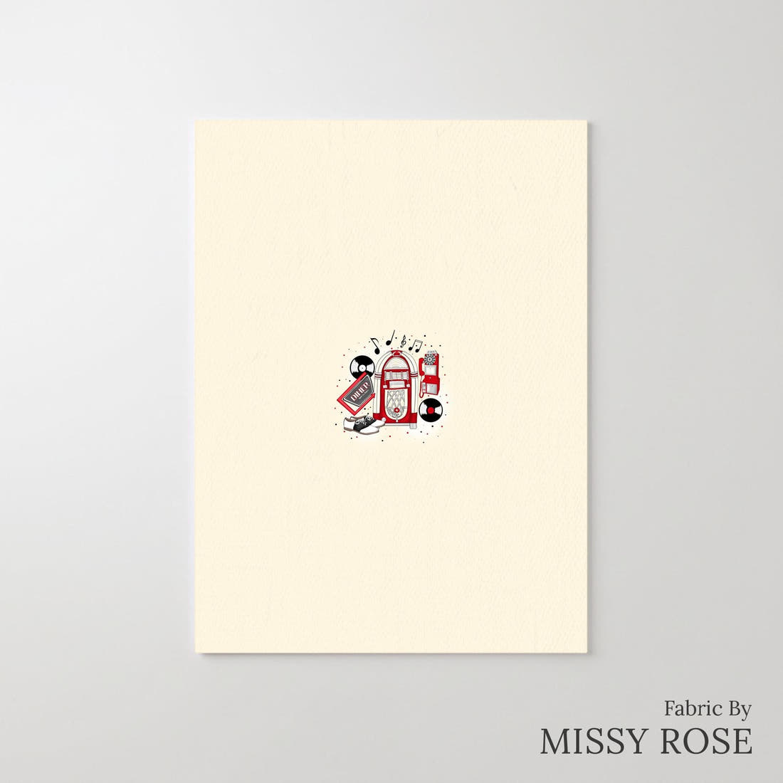 Design 930 Retro Diner Panel – printed fabric panel with centred picture, custom printed to order | Fabric by Missy Rose