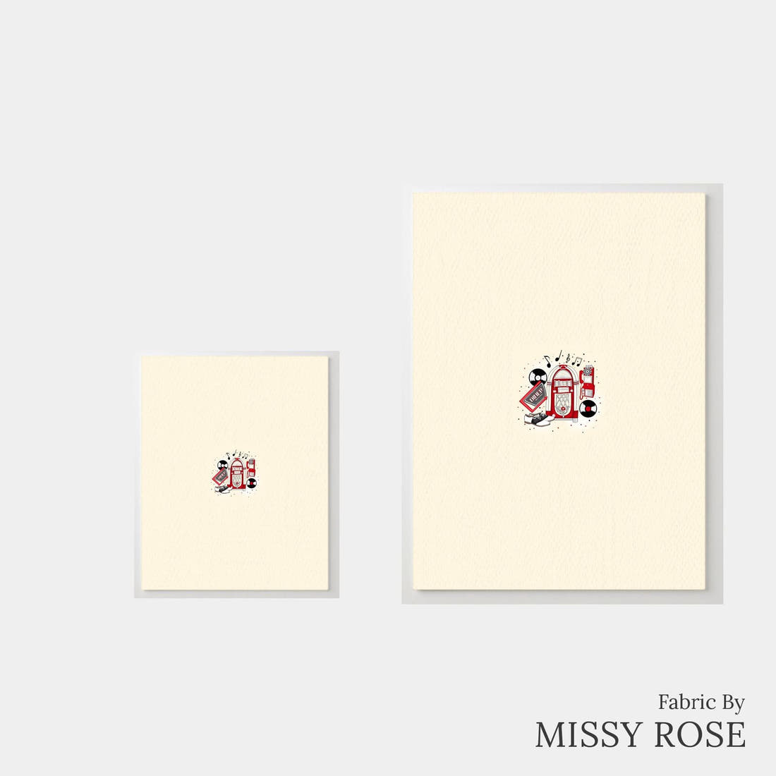 Design 930 Retro Diner Panel – universal and adult panel sizes side by side | Fabric by Missy Rose